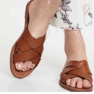 Madewell Tan Boardwalk Strappy Slide Sandals